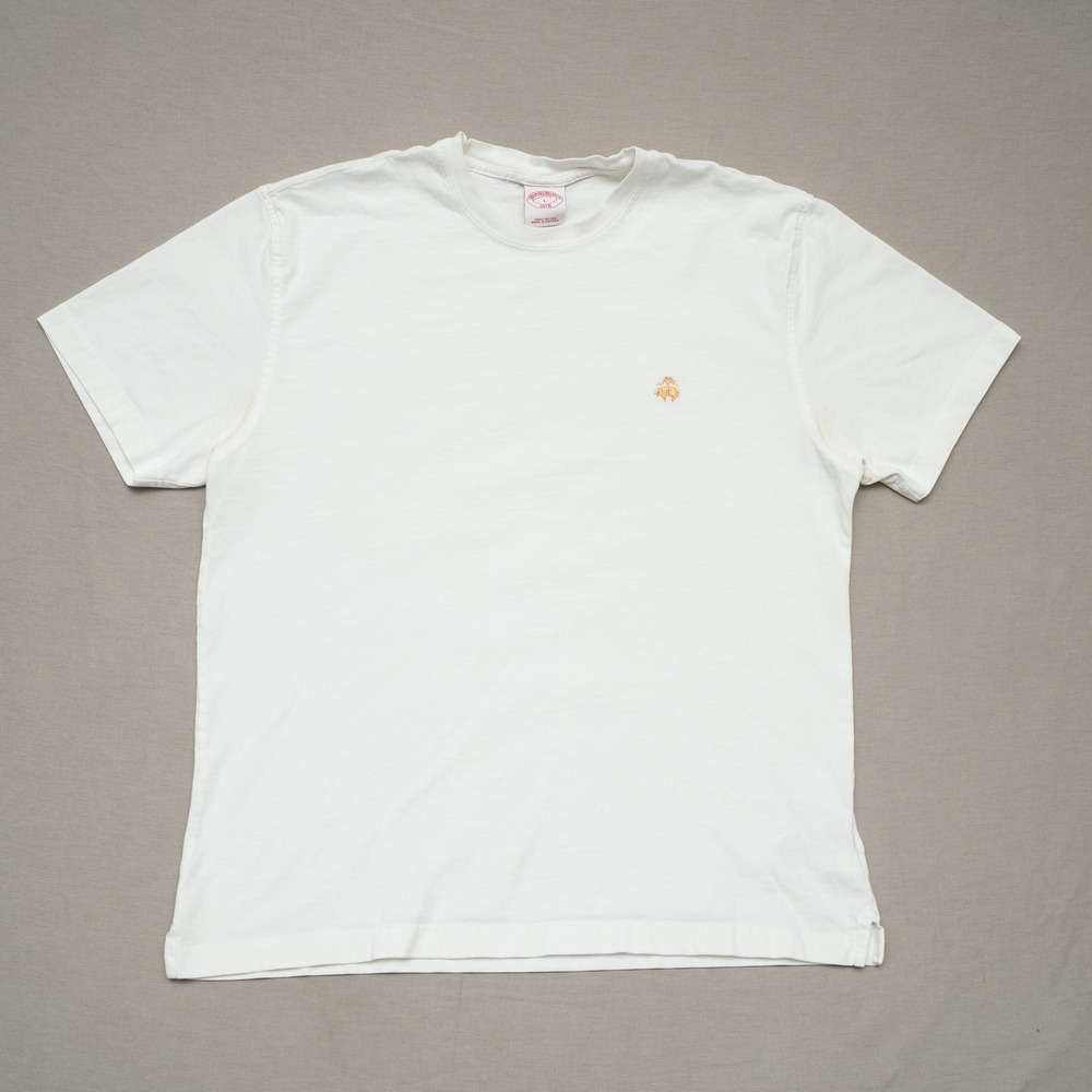 Brooks Brothers 100% Cotton Crewneck Men's White T Shirt Adult L
